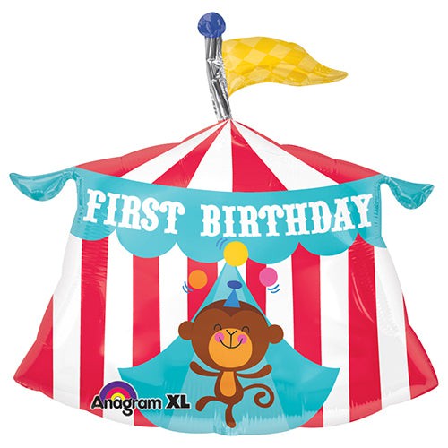 First Birthday Circus Tent Super Shape Helium Balloon - 22" (Optional Helium Inflation) (Copy)