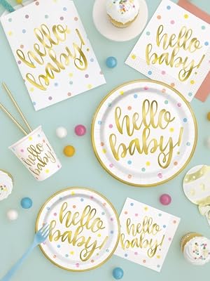 Hello Baby Gold 9" Dinner Plates (Pack of 8)