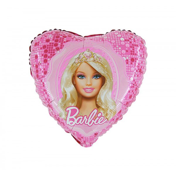 Barbie Princess Heart Helium 18" Balloon (Optional Helium Inflation)