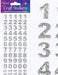 Craft Stickers Bold Number Set Silver No.66