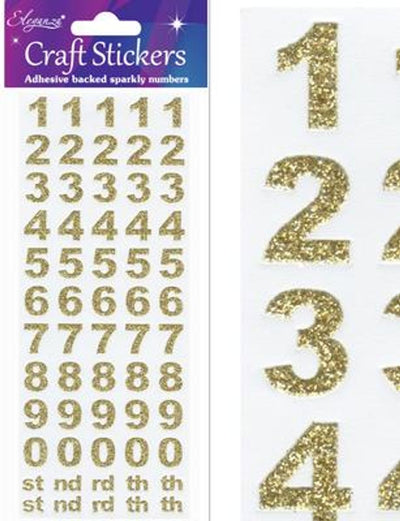 Craft Stickers Bold Number Set Gold No.65