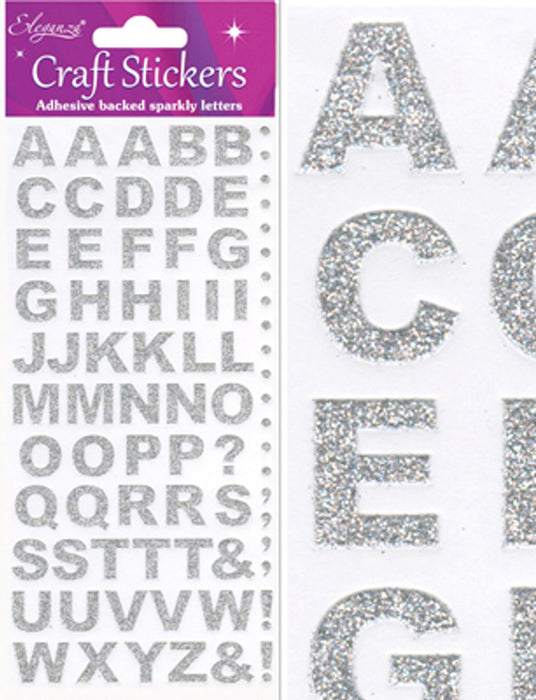 Craft Stickers Bold Alphabet Set Silver No.66