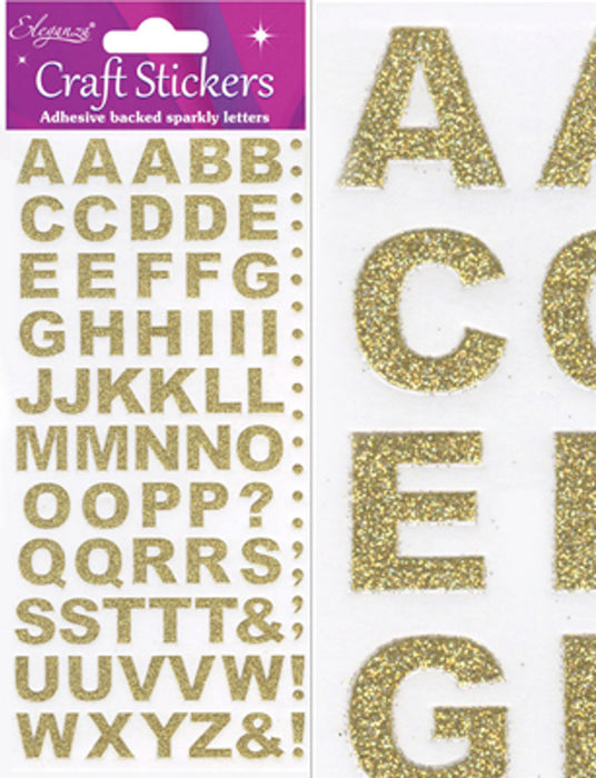 Craft Stickers Bold Alphabet Set Gold No.65