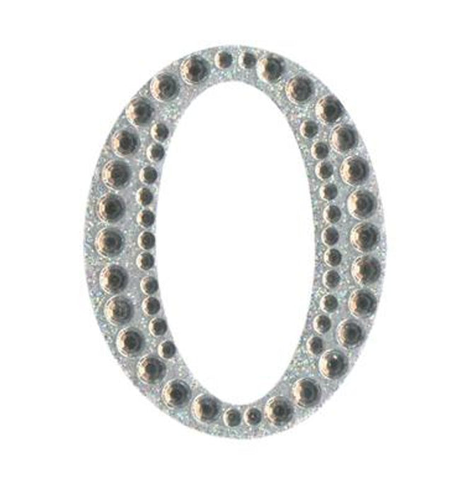 Craft Stickers 50mm Number 0 with Diamante Iridescent No.42