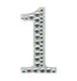 Craft Stickers 50mm Number 1 with Diamante Iridescent No.42