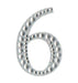 Craft Stickers 50mm Number 6 with Diamante Iridescent No.42