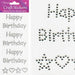Craft Stickers Happy Birthday Clear/Silver No.43