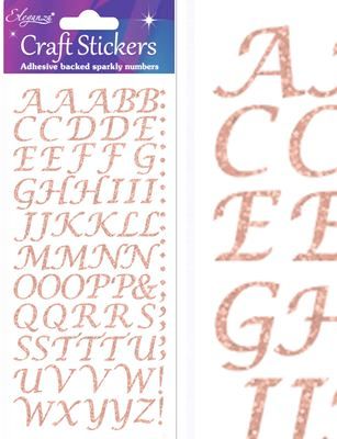 Eleganza Craft Stickers Stylised Alphabet Set Rose Gold