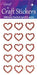 Craft Stickers Diamante Open heart 15pcs Red No.16