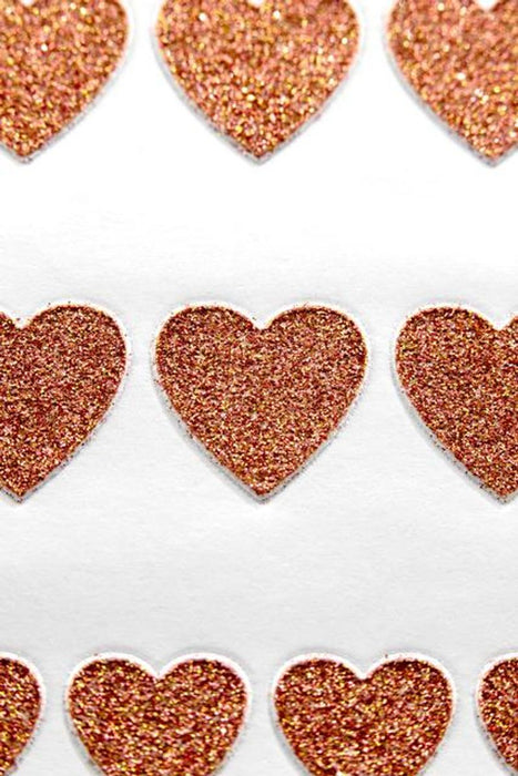 Craft Stickers Glitter Hearts Assortment Rose Gold No.87