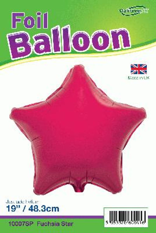 Fuchsia Star 19" Foil Balloon (Optional Helium Inflation)