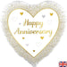 Happy Anniversary Heart 18" Foil Balloon (Optional Helium Inflation)