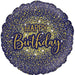 Glamorous Glitter Birthday Blue Holographic 18" Foil Balloon (Optional Helium Inflation)