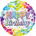 Colourful Confetti Birthday 18" Foil Balloon (Optional Helium Inflation)