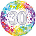 30th Colourful Confetti Birthday 18" Foil Balloon (Optional Helium Inflation)
