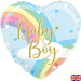 Pastel Rainbow Boy Holographic 18" Foil Balloon (Optional Helium Inflation)