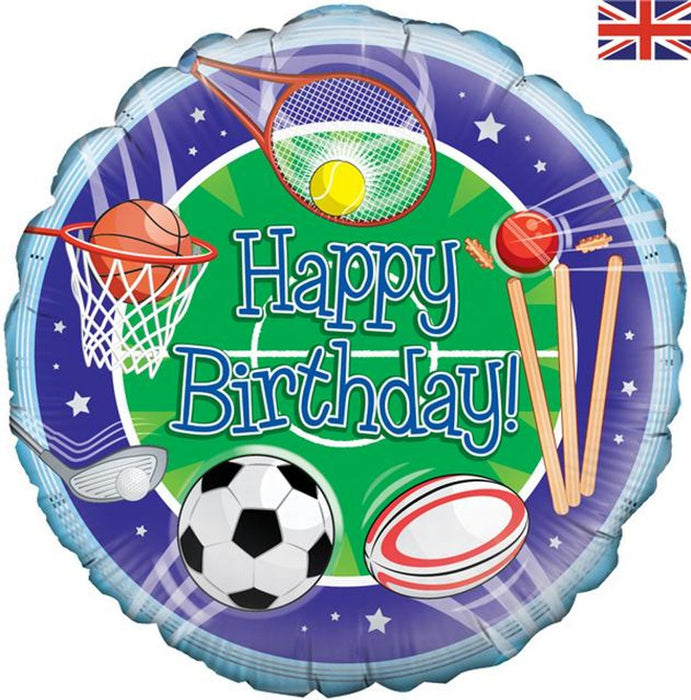 Sports Birthday 18" Foil Balloon (Optional Helium Inflation)