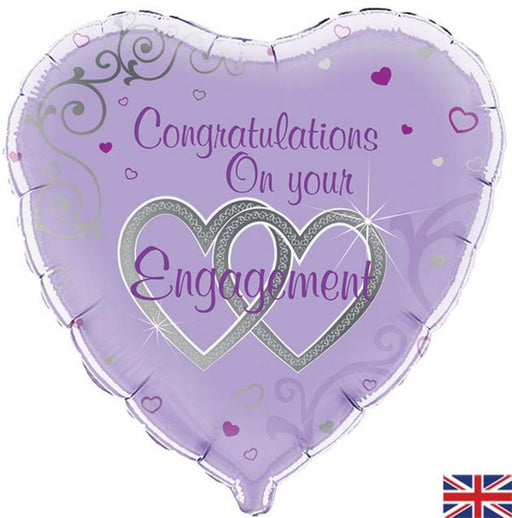 Congratulations On Your Engagement 18" Foil Balloon (Optional Helium Inflation)