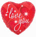 I Love You Sparkles Holographic 18" Foil Balloon (Optional Helium Inflation)