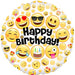 Birthday Emoji 18" Foil Balloon (Optional Helium Inflation)