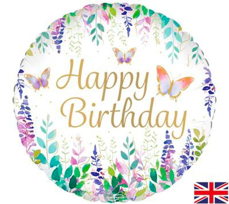Watercolour Floral 18" Foil Balloon (Optional Helium Inflation)
