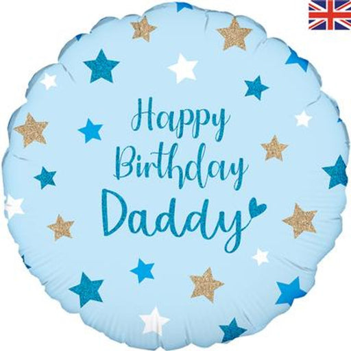Happy Birthday Daddy Holographic 18" Foil Balloon (Optional Helium Inflation)