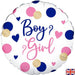 Pink and Navy Gender Reveal 18" Foil Balloon (Optional Helium Inflation)