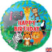 Jungle Happy Birthday 18" Foil Balloon (Optional Helium Inflation)