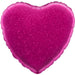 Fuchsia Holographic Heart 18" Foil Balloon (Optional Helium Inflation)