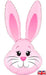 Cute Rabbit Pink Metallic 35" Foil Balloon (Optional Helium Inflation)