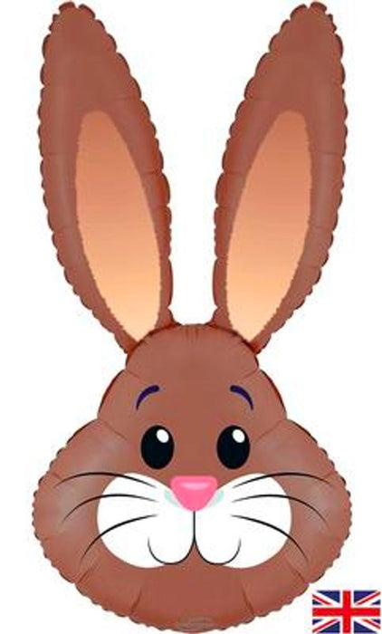 Cute Rabbit Brown Metallic 35" Foil Balloon (Optional Helium Inflation)