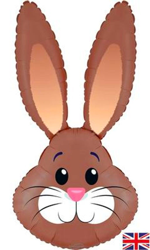 Cute Rabbit Brown Metallic 35" Foil Balloon (Optional Helium Inflation)