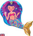 Iridescent Mermaid 35" x 26" Foil Balloon (Optional Helium Inflation)