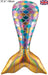 Iridescent Mermaid Tail 37.4" Foil Balloon (Optional Helium Inflation)