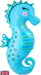 Iridescent Seahorse 35" Foil Balloon (Optional Helium Inflation)