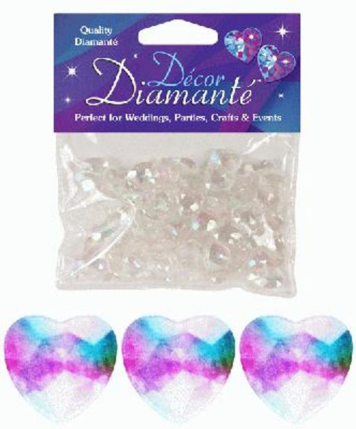 Décor Diamanté™ 12mm Hearts 28g bag Iridescent