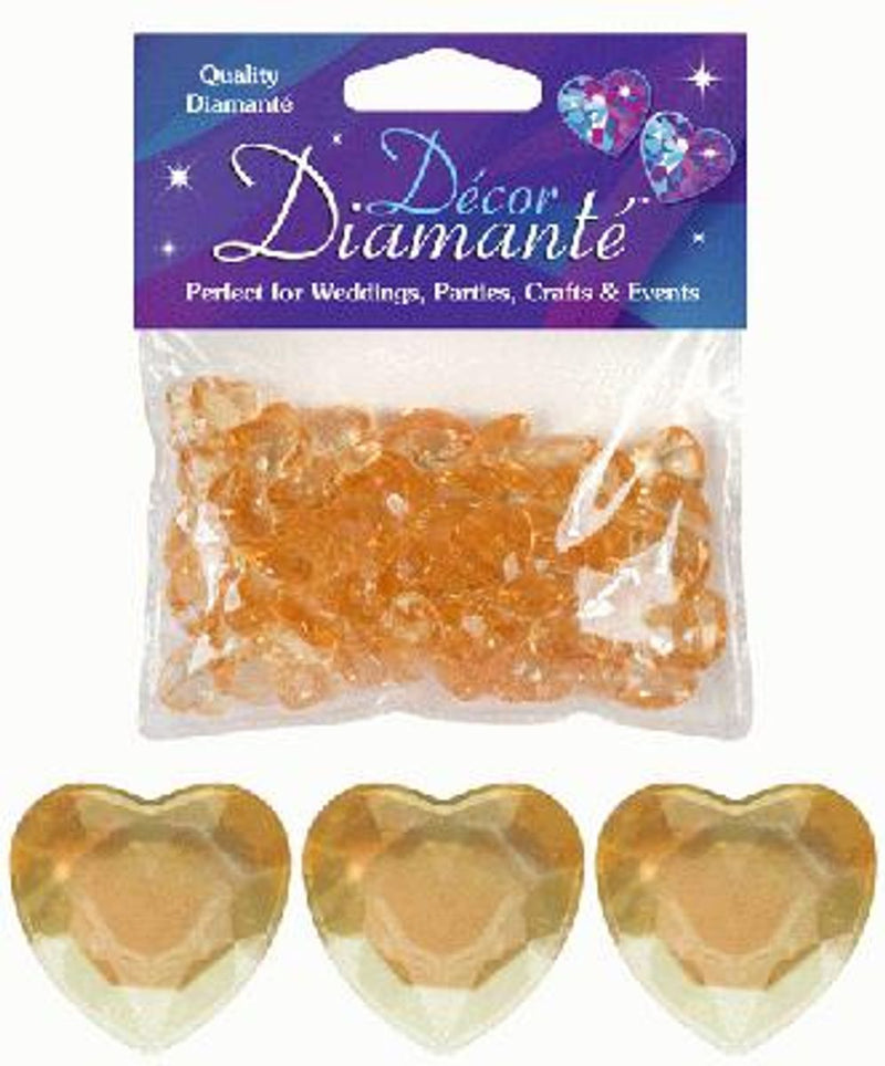 Décor Diamanté™ 12mm Hearts 28g bag Gold