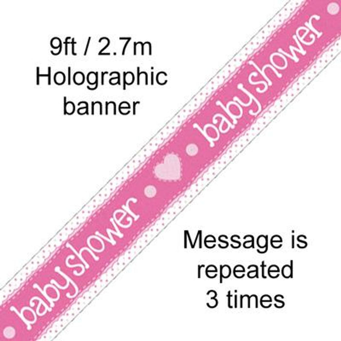 9ft Banner Baby Shower Pink