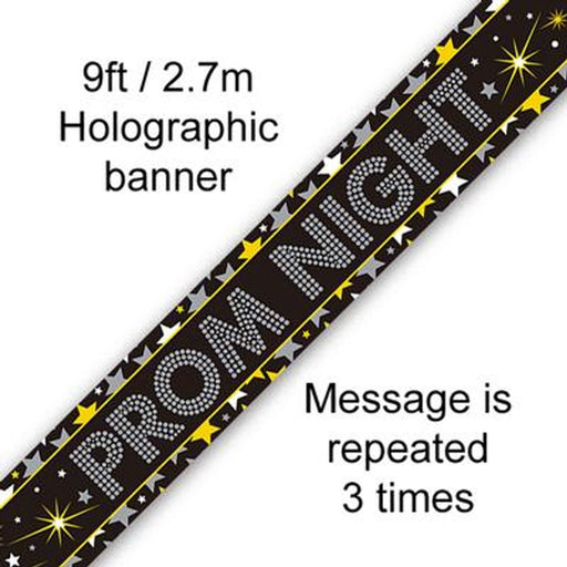 9ft Banner Prom Night Stars Holographic