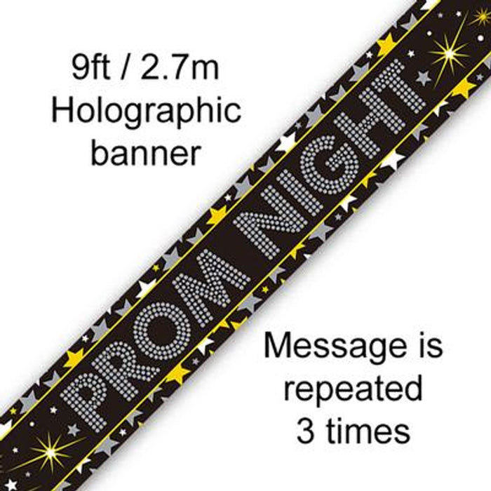 9ft Banner Prom Night Stars Holographic