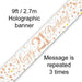 9ft Banner Sparkling Fizz 21st Birthday White & Rose Gold Holographic