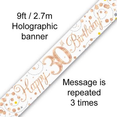 Banner 30th rose gold white