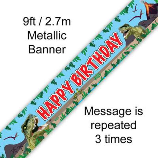 9ft Banner Jurassic Dinosaur Happy Birthday
