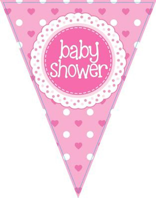 Party Bunting Baby Shower Pink 11 flags 3.9m