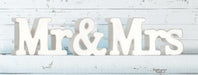 Wooden Mr & Mrs Whitewash 45cm x 10cm 1pc