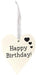 Wooden White Washed 9cm x 11cm Happy Birthday 1pc