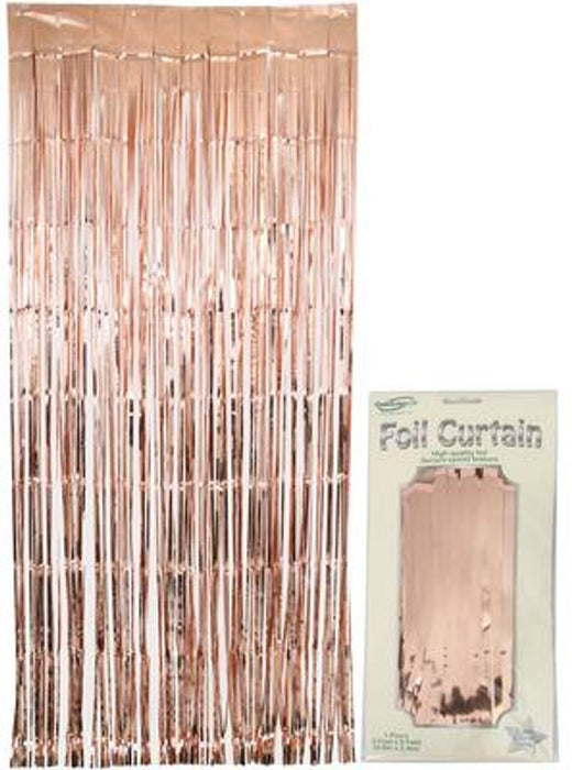 Foil Door Curtain 0.90m x 2.40m Metallic Rose Gold