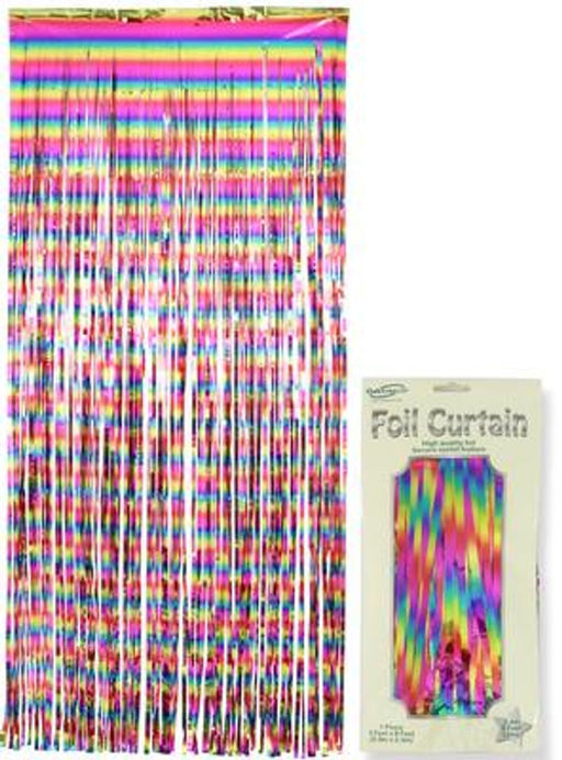 Foil Door Curtain 0.90m x 2.40m Metallic Rainbow