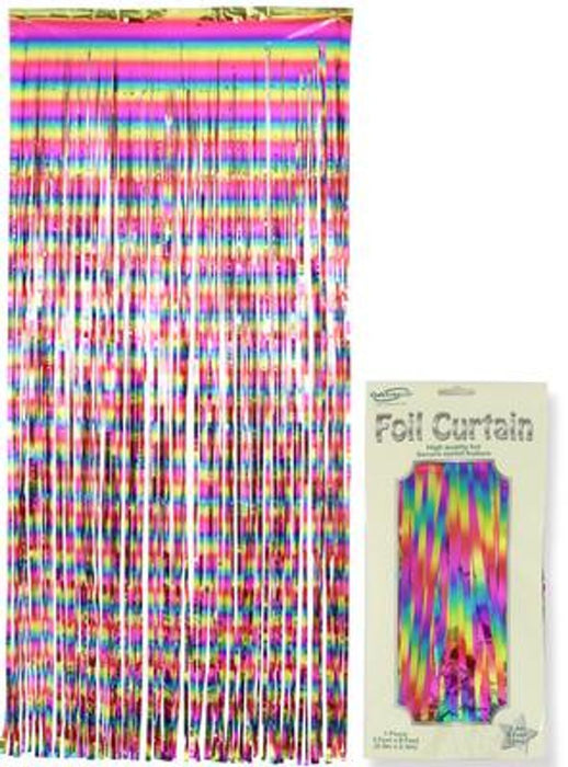 Foil Door Curtain 0.90m x 2.40m Metallic Rainbow