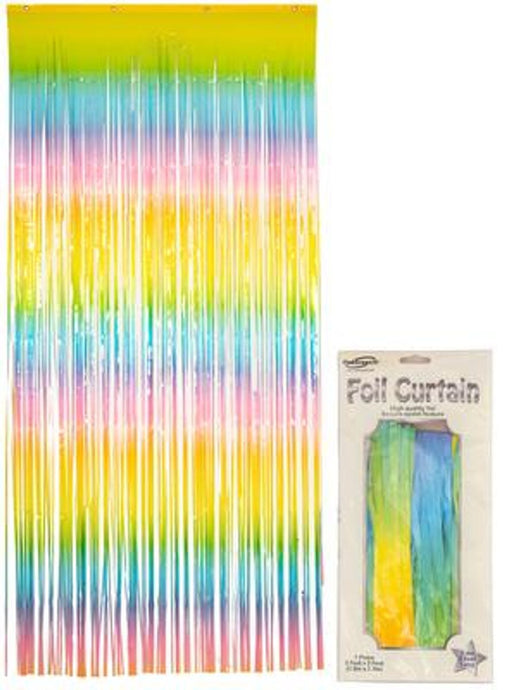Foil Door Curtain 0.90m x 2.40m Pastel Rainbow